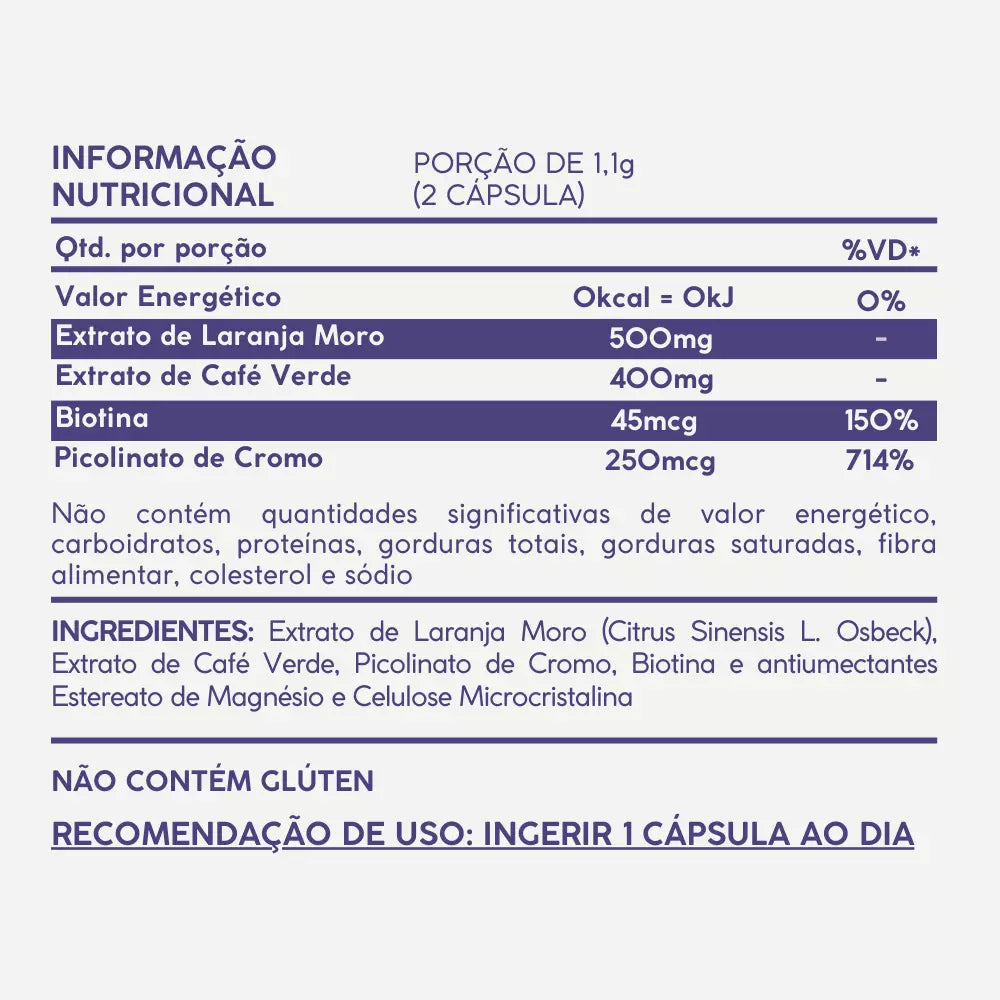 Power Moro com Laranja Moro, Café Verde e Cromo