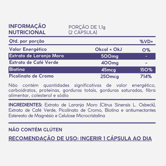 Power Moro com Laranja Moro, Café Verde e Cromo