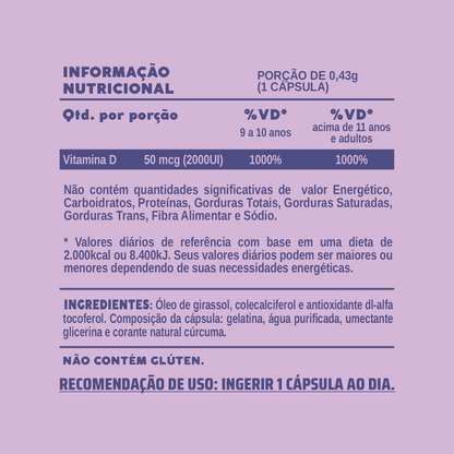 Vitamina D 2000UI - 120 cápsulas