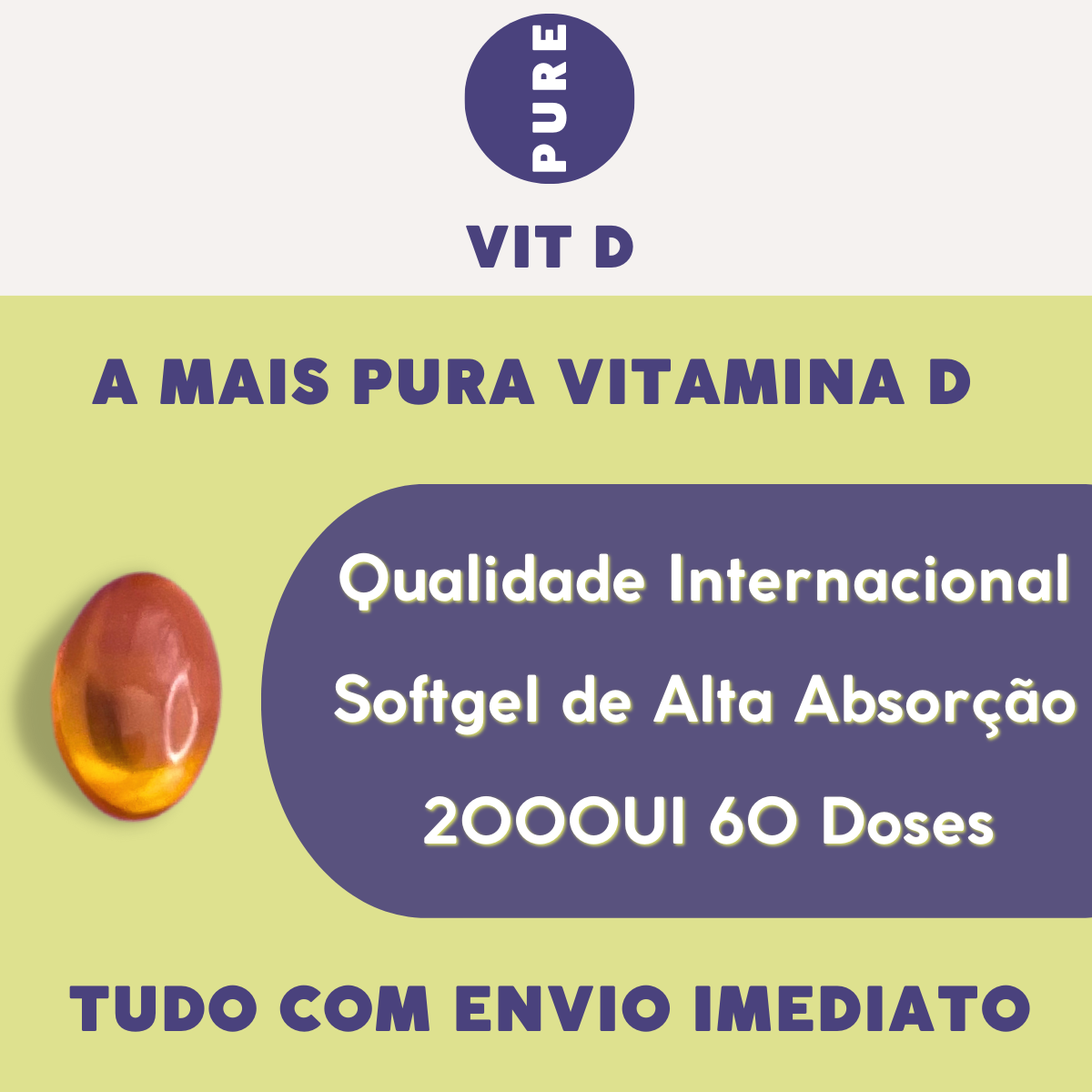 Vitamina D3 2000UI - 60 cápsulas