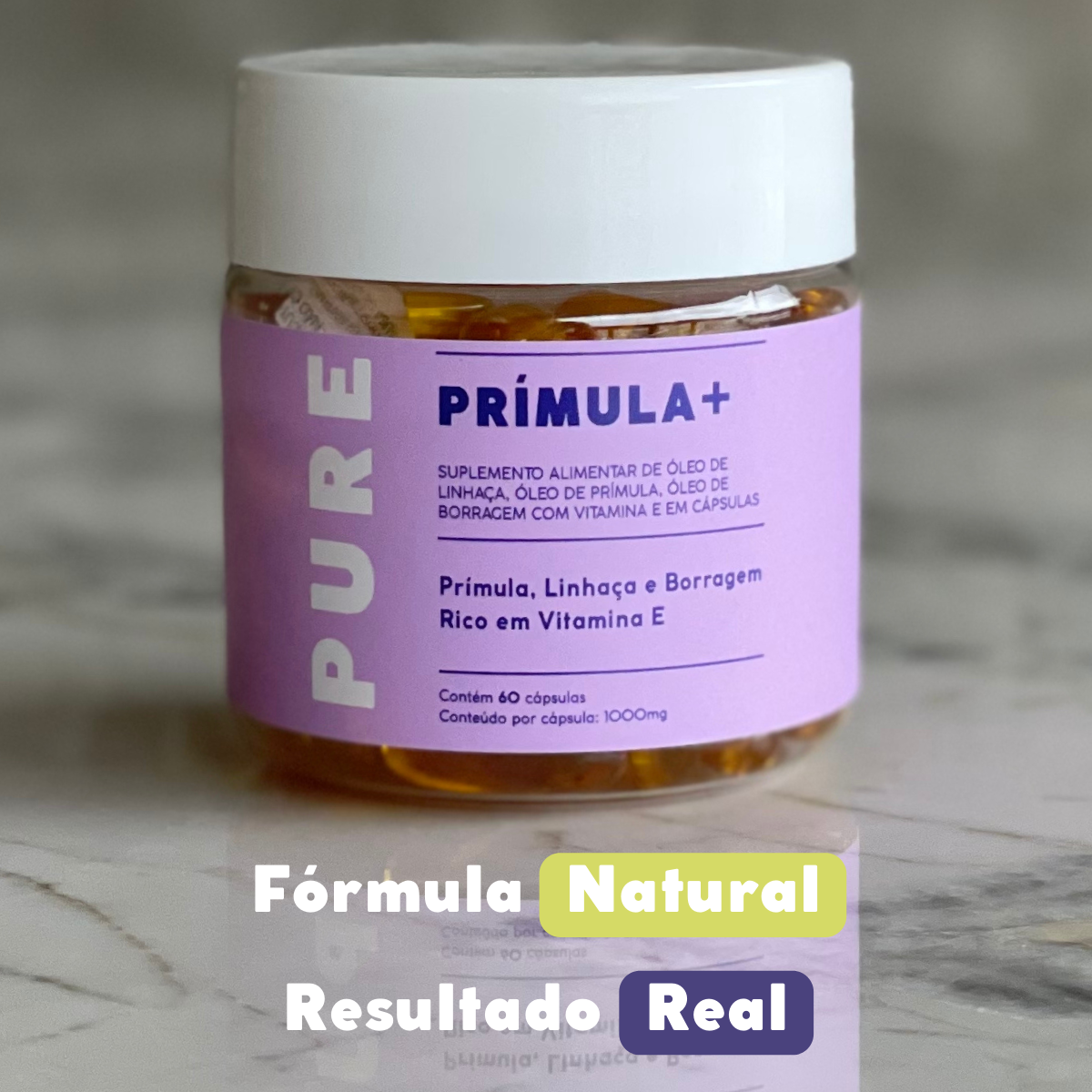 PURE Prímula+ Borragem e Linhaça - 60 cápsulas