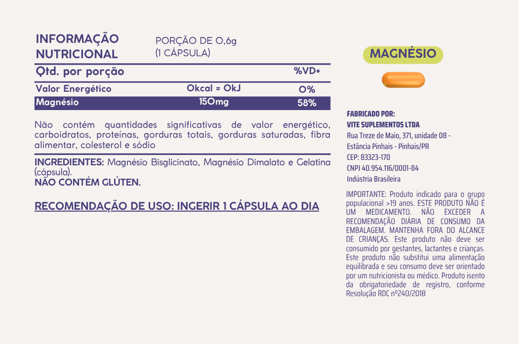 Magnésio Quelato + Dimalato