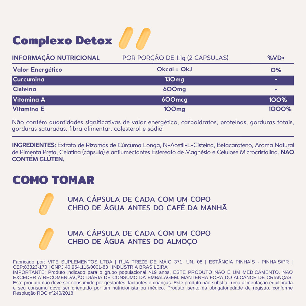Complexo Detox - Desincha, Desinflama e Desintoxica