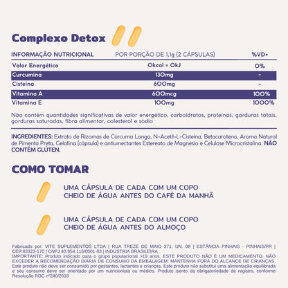 Complexo Detox - Desincha, Desinflama e Desintoxica