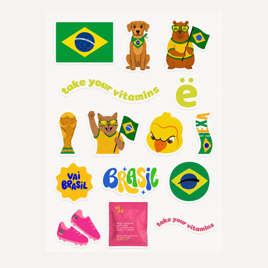 Cartela de adesivos - Copa