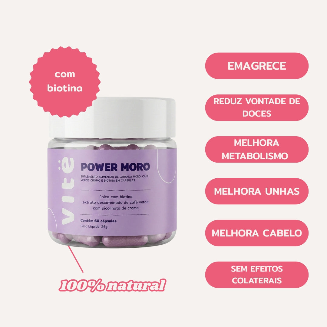 Power Moro com Laranja Moro, Café Verde e Cromo em Pote